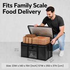 PRO Large Insulated Food Delivery Bag 3XL – 4 Pack, Water-Resistant & Thermal