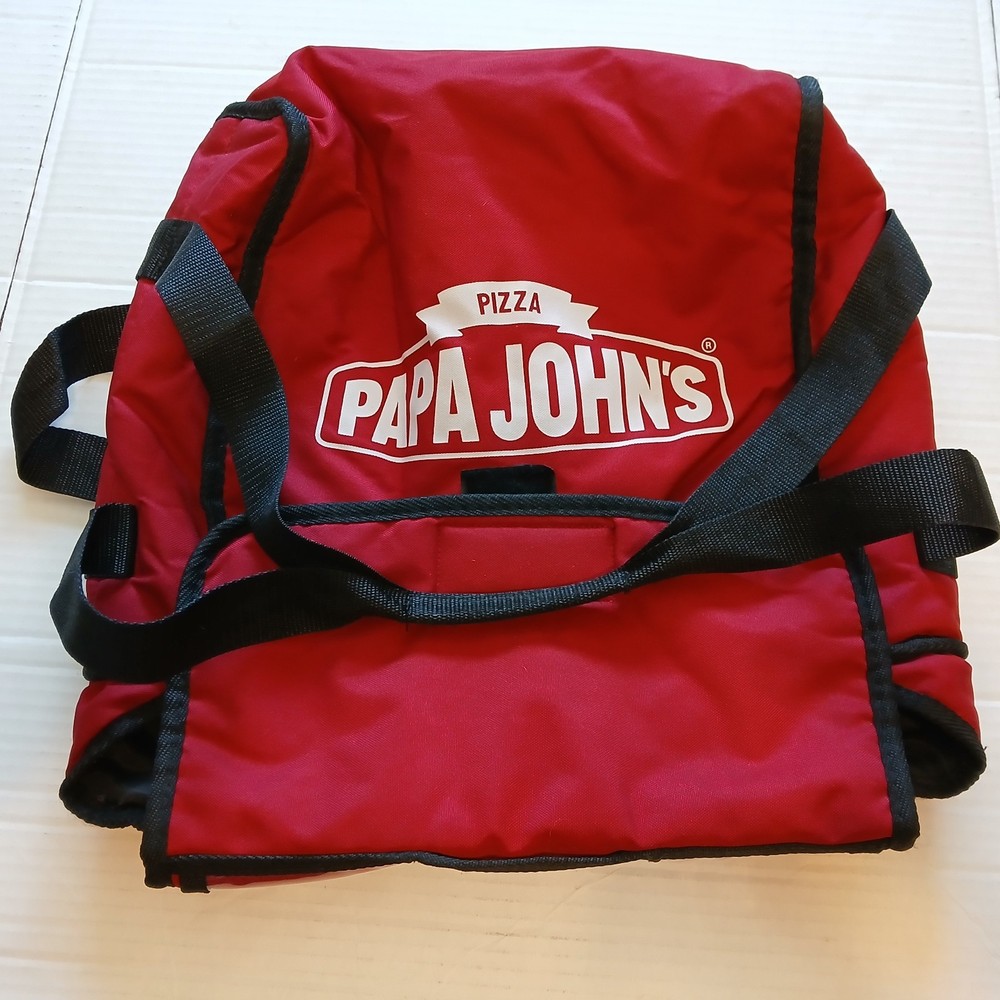 Official Papa John’s Pizza Insulated Thermal Large Red Delivery Hot Bag