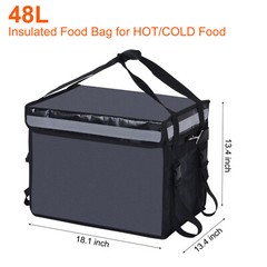 48L Insulated Food Bags XXL with Divider Catering Thermal Food Bag