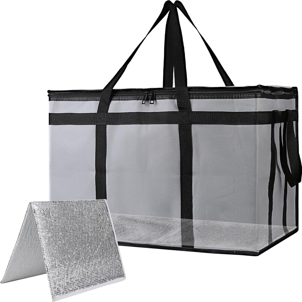 Cooler Insulated Food Delivery Bag with Hard Bottom for Rideshare Bag, Xxx-Large