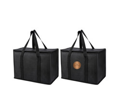 X-Large Reusable and Insulated Cooler Bag — Black (2-PACK)
