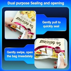 2in1 Rechargeable Chip Bag Sealer with Cutter, Portable USB C MINI, White