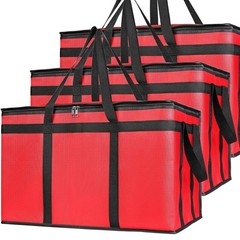 3-Pack Insulated Food Delivery Bag XXXL Pizza Cooler Bags Rideshare Delivery Bag