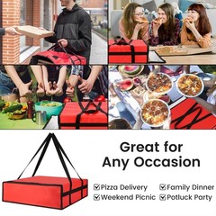 Versatile Red Pizza Carrier Bag — Insulated Delivery Bag for Events & Catering