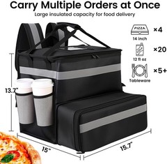 Thermal Food Carrier Backpack Uber Eats DoorDash Insulated