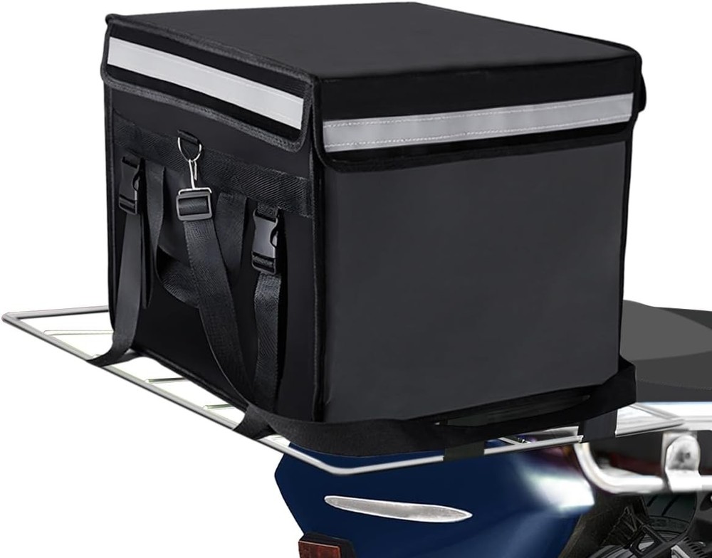 Insulated Food Delivery Bag w/Fixed Base and Internal Frame XL-18.1″x13.8″x13.8″