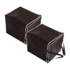 2Pcs Thermal Food Carrier Bags Reusable Insulated Lunch Bag Coffee Color
