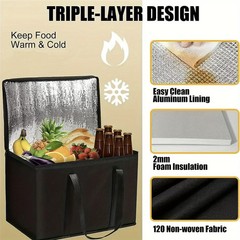 Commercial Insulated Meal Delivery Bag Large-Capacity PET Pizza Bag