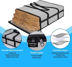 Insulated Pizza Delivery Bag 20″x20″x8″ — Extra Thick Heat Retention for Ride…