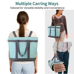 mosago 2PK Reusable Grocery Tote Bags, Insulated Cooler Shopping Bag for Wome…