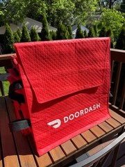 Lot of 6 New DOORDASH Large 19x19x5 Insulated Pizza Bags w Zipper FREE SHIPPING!