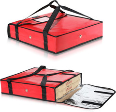 New Star Foodservice Insulated Pizza Delivery Bag, 20 X 20 X 5 Inch, Red