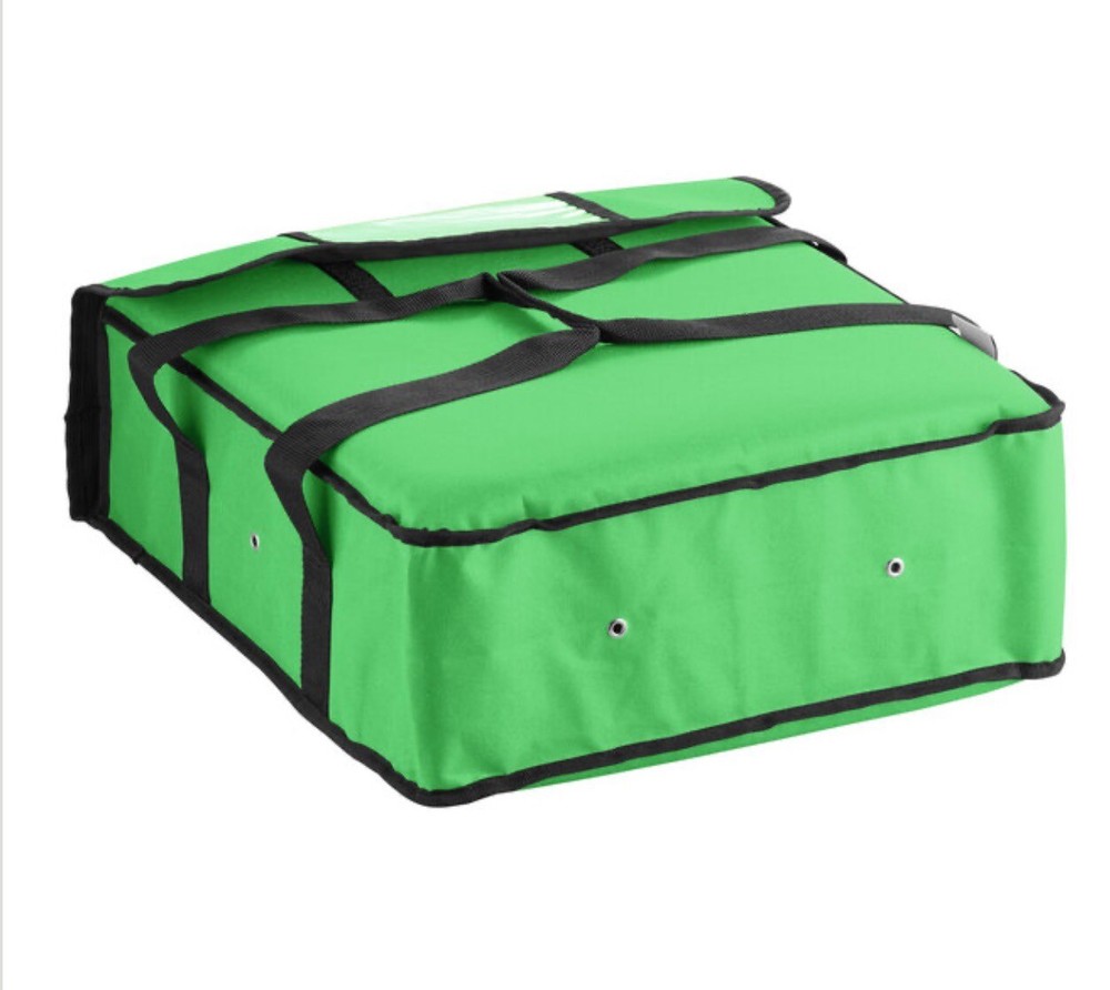 Insulated Pizza Delivery Bag, Green Nylon, 18″ x 18″ x 5″Holds up to (2)  2 PACK