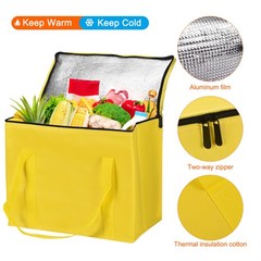 4 Pack Insulated Food Cool Warm Bag XX-Large Grocery Tote Reusable Bag Yellow