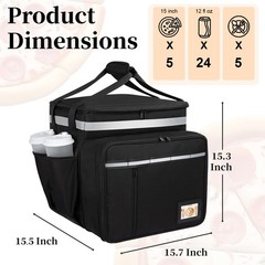 Expandable Backpack Hot Cold Insulated Reflective Black 250610 Delivery Wigojoy