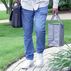 DURASACK Medium Insulated Food Delivery Bag – 13″x7″x13″ Medium, Gray