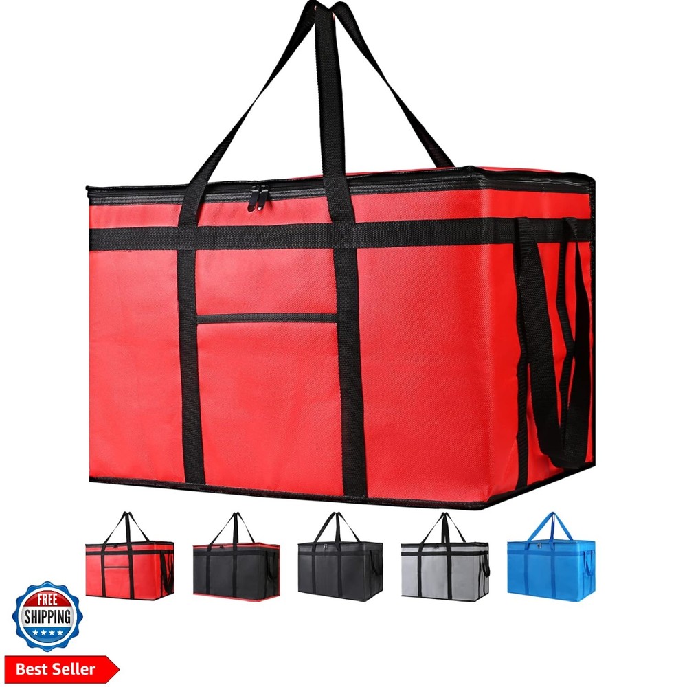 Insulated Food Delivery Bag for Pizza Delivery, Grocery Cooler Bag, Food Warm…