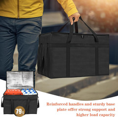 PEASUG XXXL Insulated Bags for Food Delivery with Removable Hard Bottom,Pizza De