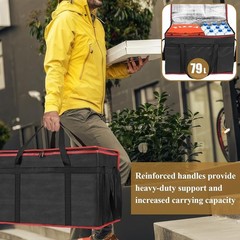 Insulated Food Delivery Bag Reusable Foldable Waterproof Heavy Duty 60lbs New