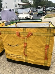 LOT OF 4 PREMIUM AMAZON COURIER DELIVERY TOTE BAGS 28x24x20
