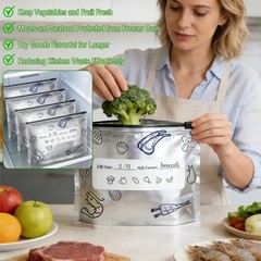 10PCS Reusable Aluminum Foil Sealable Storage Bags,Leakproof 17.2*23CM, Gray