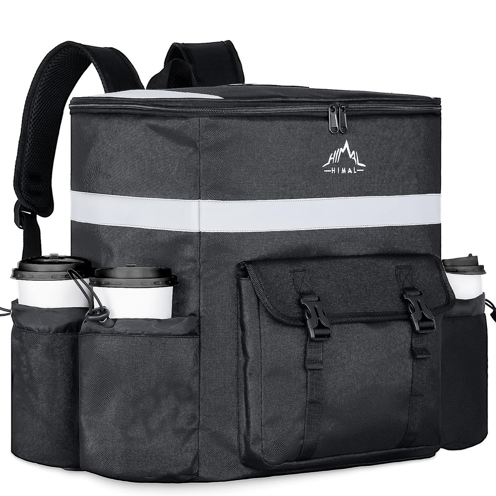 Insulated Delivery Bags for Delivery Bike Large Pizza Delivery Bag Strip Black