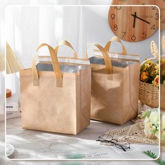 Kacctyen 100 Pcs Insulated Take Out Bags Bulk 9.5 x 6 x in, Kraft Color