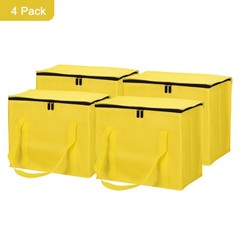 4 Pack Insulated Food Cool Warm Bag XX-Large Grocery Tote Reusable Bag Yellow