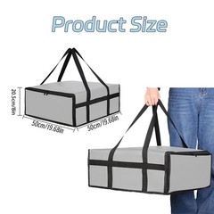 Insulated Pizza Delivery Bag 20″x20″x8″ — Extra Thick Heat Retention for Ride…