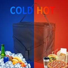 Insulated Heated Delivery Bag with Handle — Portable Food Warmer & Collapsible B