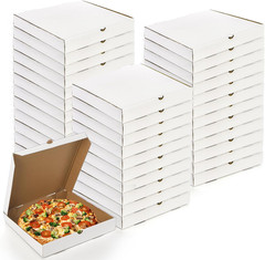 40 Pack Pizza Box 10″×10″, White Pizza Box, Grease-Resistant Corrugated Pizza Bo