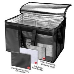 XXXL Large Insulated Cooler Bag, Double Zipper Food Delivery Bag, Styrofoam C…