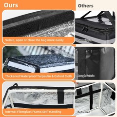 XXXL Insulated Food Delivery Bag 20.5″x16.5″x16.5″ — Waterproof, Foldable, Divid