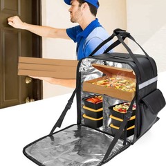 Insulated Food Delivery Backpack with 2 Side Support Boards and 3 Inner Space…