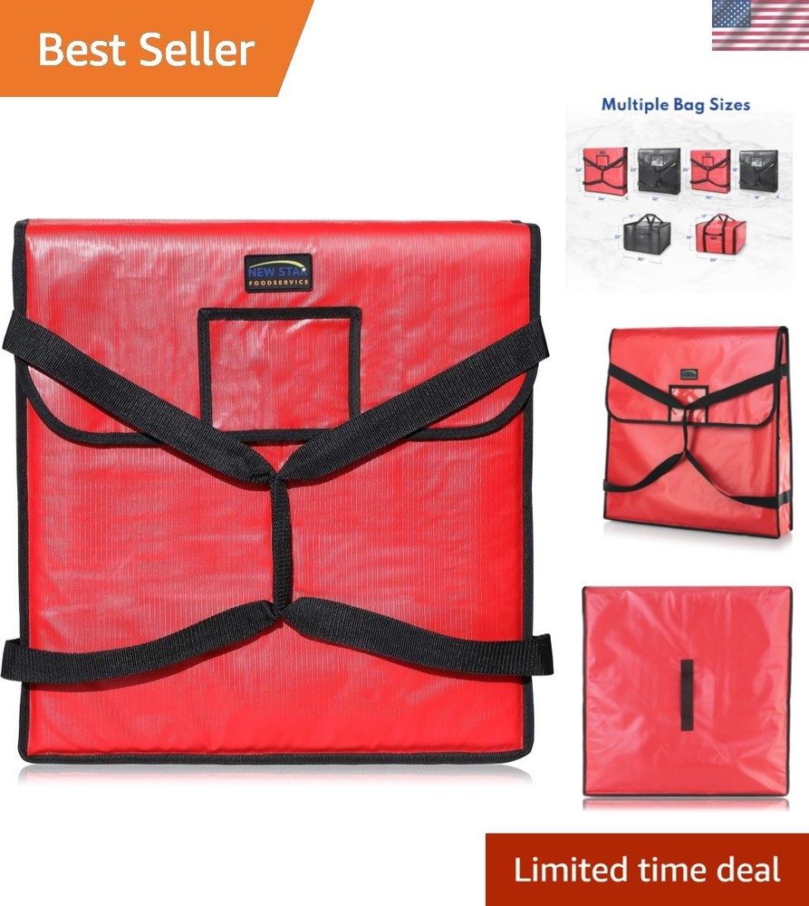 Classic Red Insulated Pizza Delivery Bag — Durable, Moisture-Resistant Design