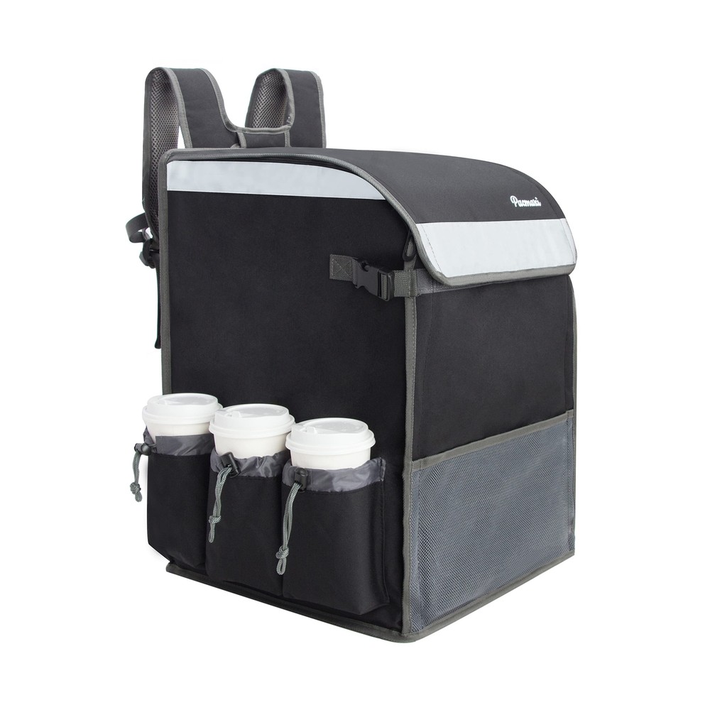 PACMAXI Food Delivery Backpack, Insulated Food Delivery Bag with 6 Cup Holder…