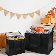 Black Insulated Food Delivery Bag 20 x 13 x 10 Inches. Pack of 2 Insulated Gr…