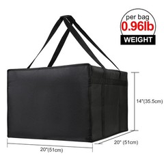Bodaon Insulated Pizza Delivery Bags, 20″ x x 14″ Food Black