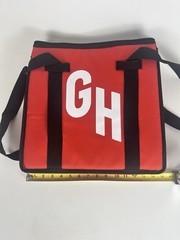 Grubhub 15x15x10 Red Thermal Insulated Hot Cold Food Delivery Tote Bag/Backpack