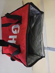GRUBHUB Official Large 19″x19″x9” Insulated Food Delivery Carrying Tote Bag Red