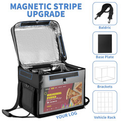 Insulated Food Delivery Bag for E-bikes/Scooters/Motorcycles, Waterproof Deliver