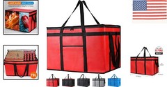 Premium Insulated Food Delivery Bag — 23x15x14 inches, Red, XXX-Large
