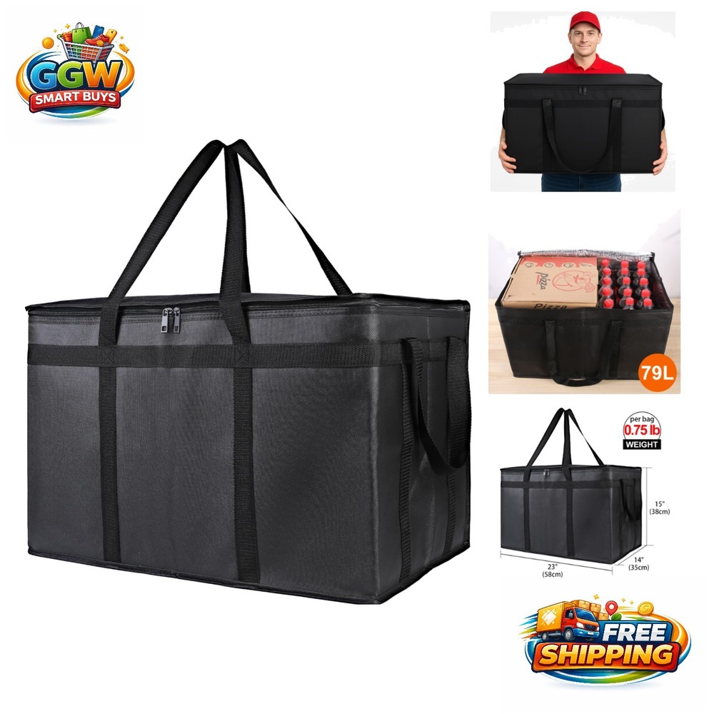 Large Capacity Insulated Delivery Bag for Hot & Cold Food — Reusable & Portable