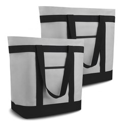 2 Pack Insulated Grocery Bags 39L Reusable Thermal Cooler Tote Side Pockets