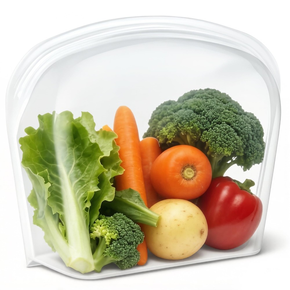 HE-SANQI Reusable Silicone Food Storage Bag, Extra Large 124oz/3500ml Clear