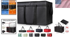 Collapsible Insulated Grocery Tote — Ideal for Doordash, Catering & Beach Trips