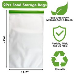 TAINESS Odor Proof Food Storage Bear Bags Reusable One Size, 11.7×19.5in-2p