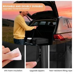 Bodaon Insulated Pizza Delivery Bag with 4 Cup Holders, 24″ x 6″ Pizza Warmer…
