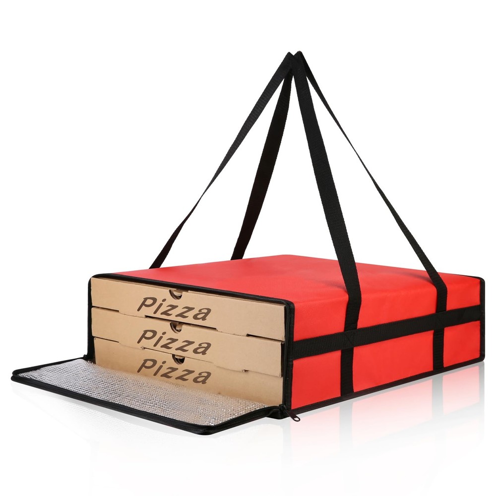 Bodaon Insulated Pizza Delivery Bag, 20″ x x 6″ x 20“ x 6″, Red