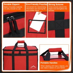 Himal Outdoors Insulated Food Delivery Bag 23x15x14 inches, Red